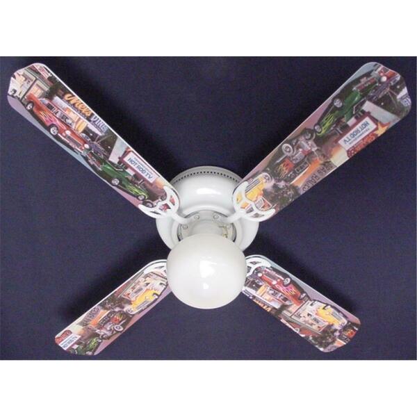 Lightitup New HOT ROD CARS BURGER DINER Ceiling Fan 42 in. LI51880